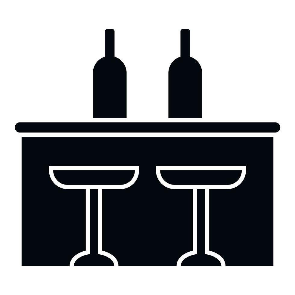 Wine bar counter icon simple vector. Cafe pub vector