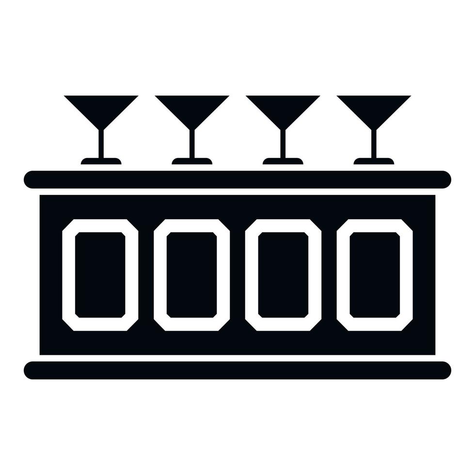 vector simple de icono de mostrador de bar de cócteles. mesa de café