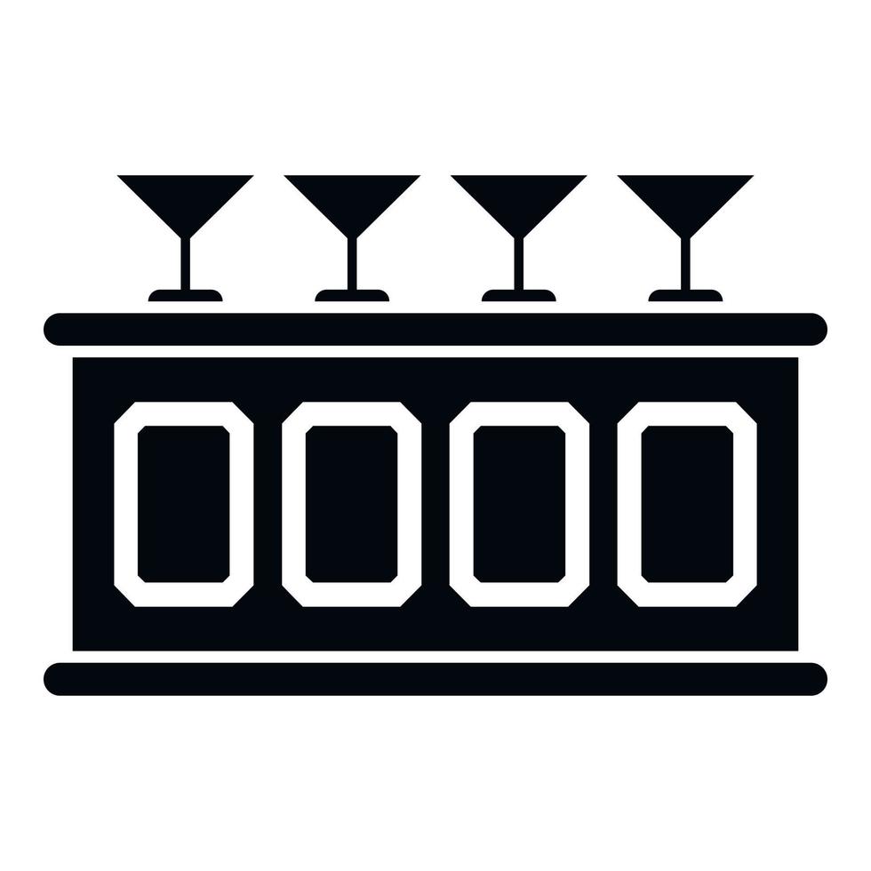 Cocktail bar counter icon simple vector. Cafe table vector