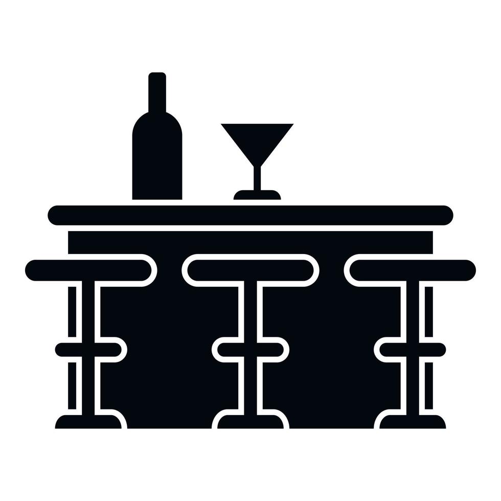 Bar counter chair icon simple vector. Cafe table vector