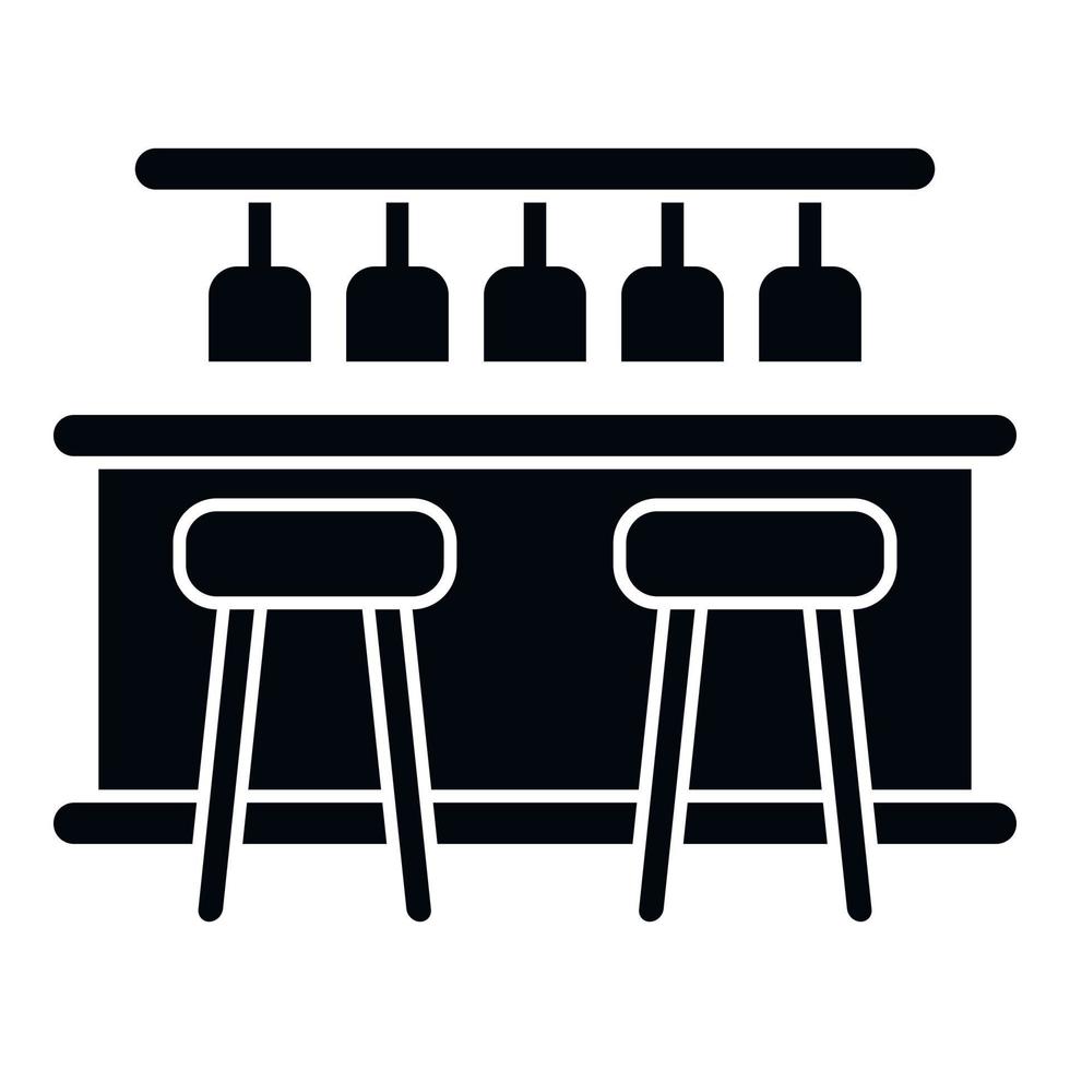 Bar counter table icon simple vector. Cafe pub vector