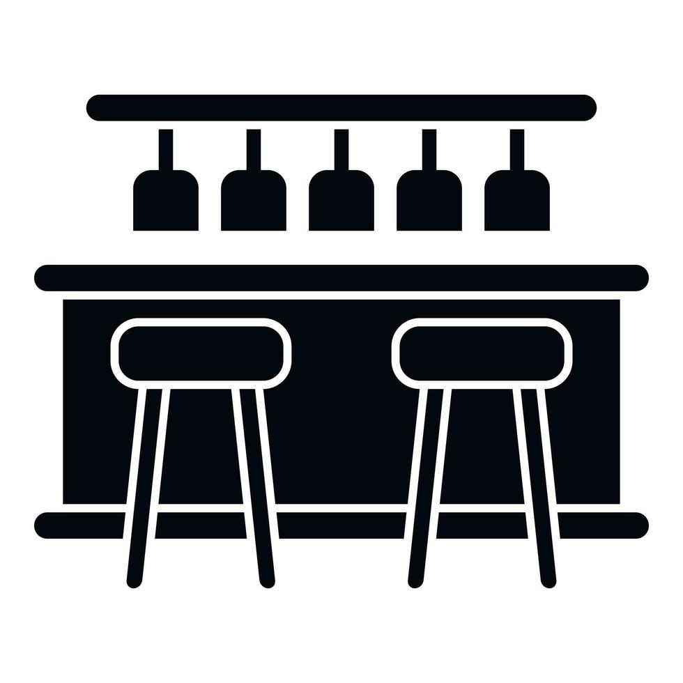 Bar counter table icon simple vector. Cafe pub vector