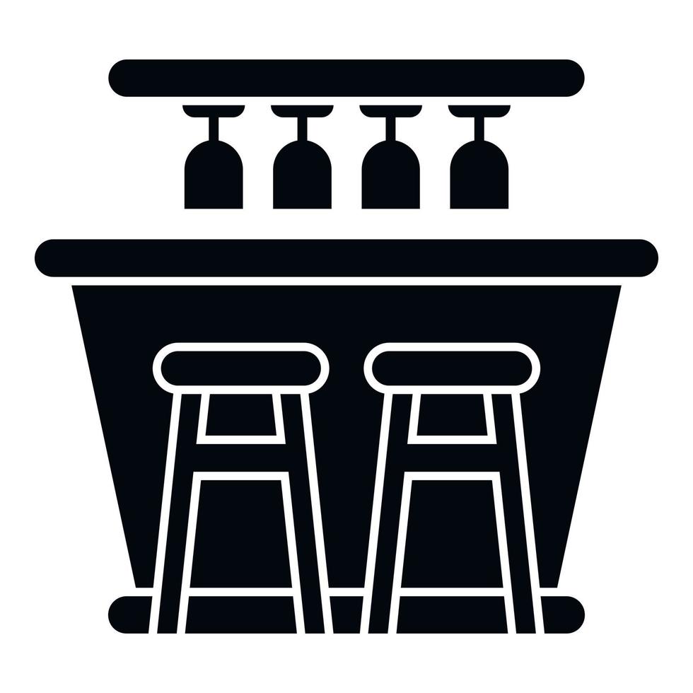 Bar counter desk icon simple vector. Cafe pub vector