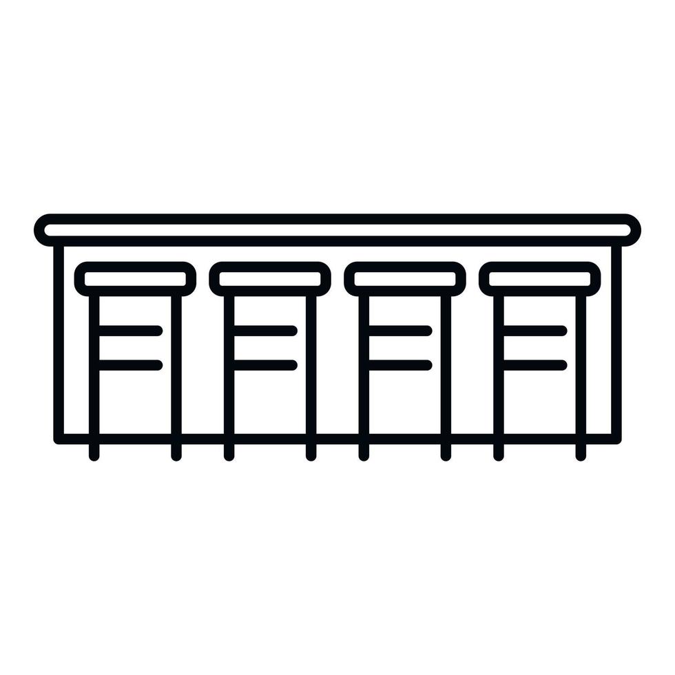 Breakfast bar counter icon outline vector. Cafe table vector