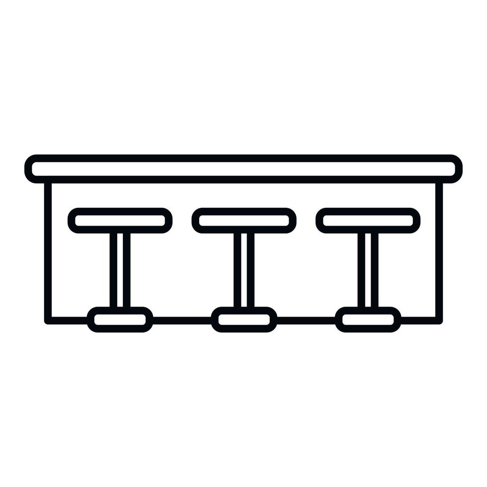 vector de contorno de icono de barra de bar. mesa de café