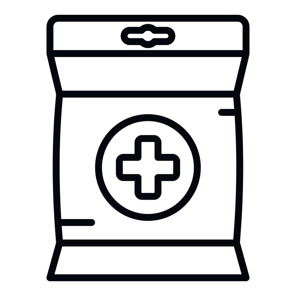 Medical package drops icon outline vector. Flu sore vector