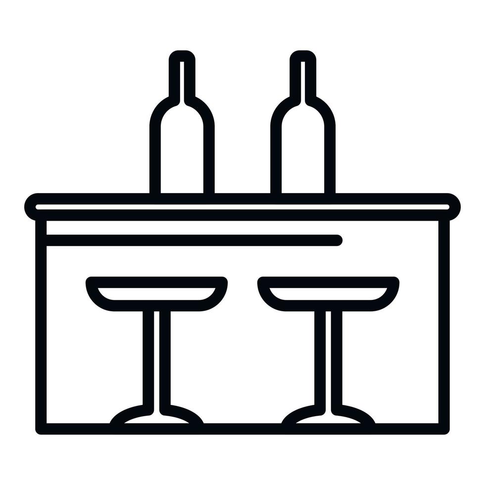 Cocktail bar counter icon outline vector. Cafe table vector