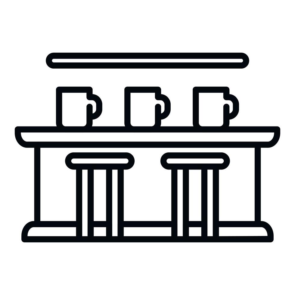 Bar desk icon outline vector. Cafe pub vector