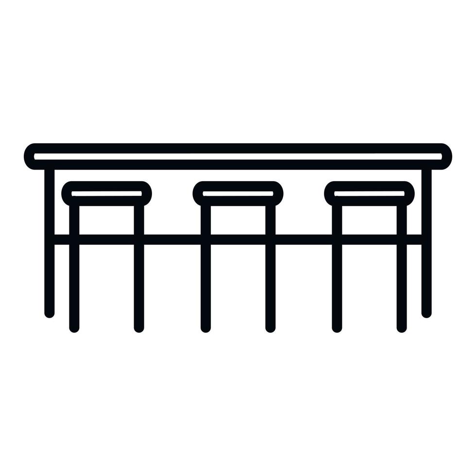 Bar counter chair icon outline vector. Cafe table vector