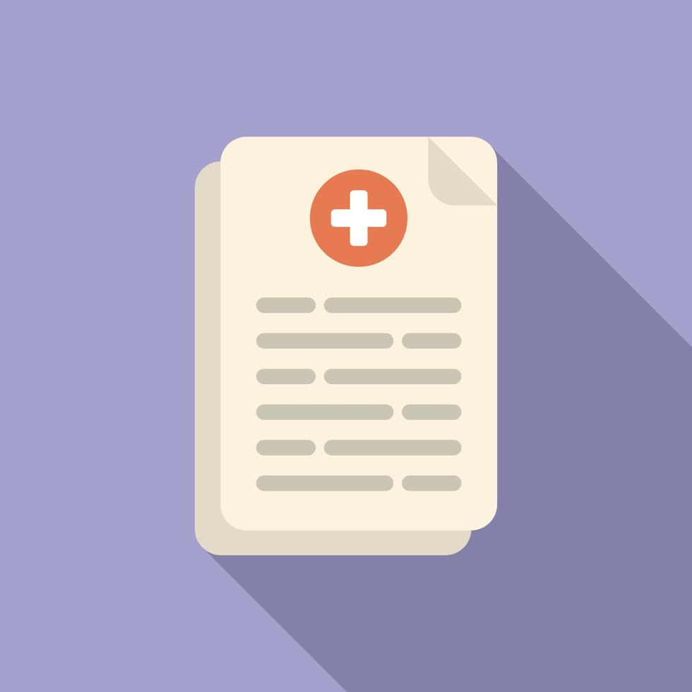 Medical receipt icon flat vector. Sore remedy vector