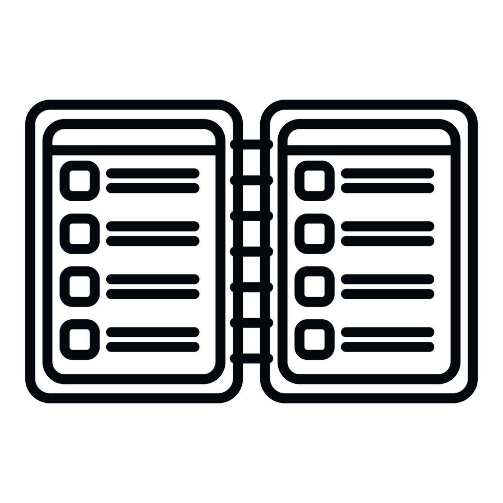 Notebook task schedule icon outline vector. Person event vector
