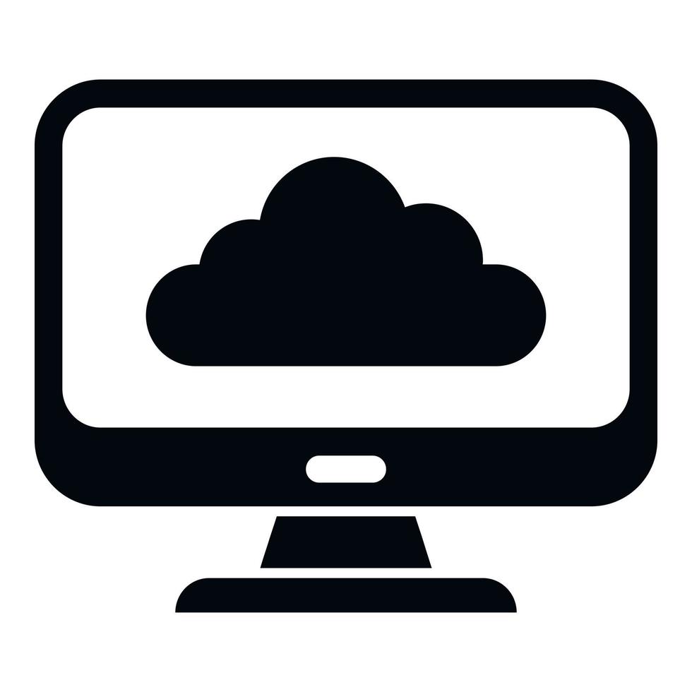 Computer backup icon simple vector. Data cloud vector