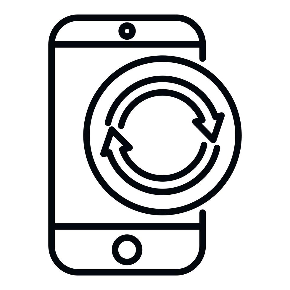 Phone data backup icon outline vector. Computer storage vector