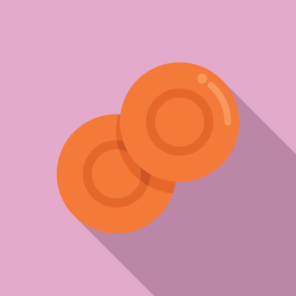 Orange cough drops icon flat vector. Cure spray vector