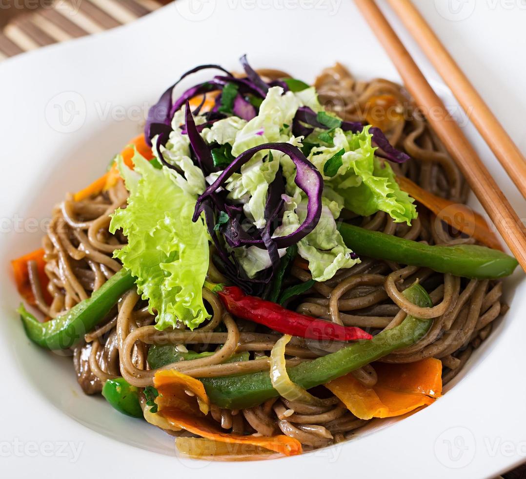 Fresh salad with beef and vegetables photo