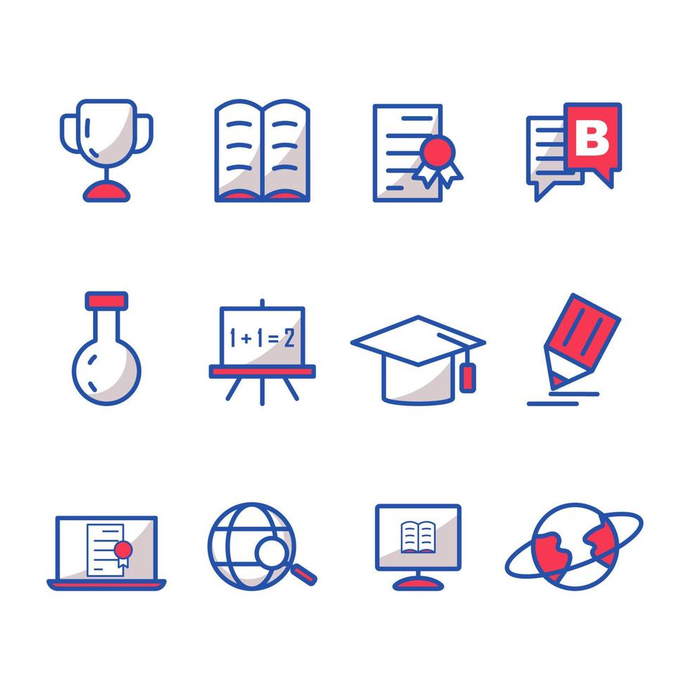 conjunto de iconos de educación ui ux vector