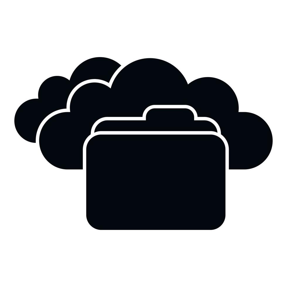 File folder icon simple vector. Data cloud vector