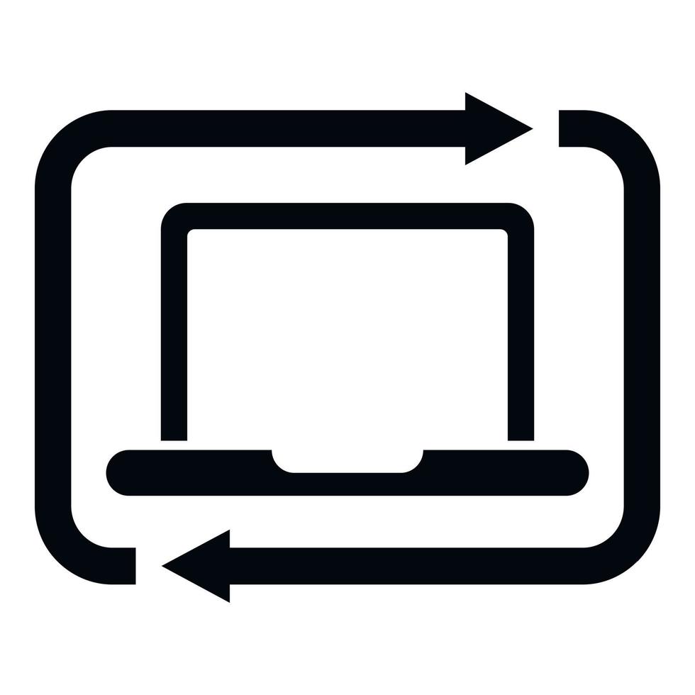 Laptop backup icon simple vector. Data cloud vector