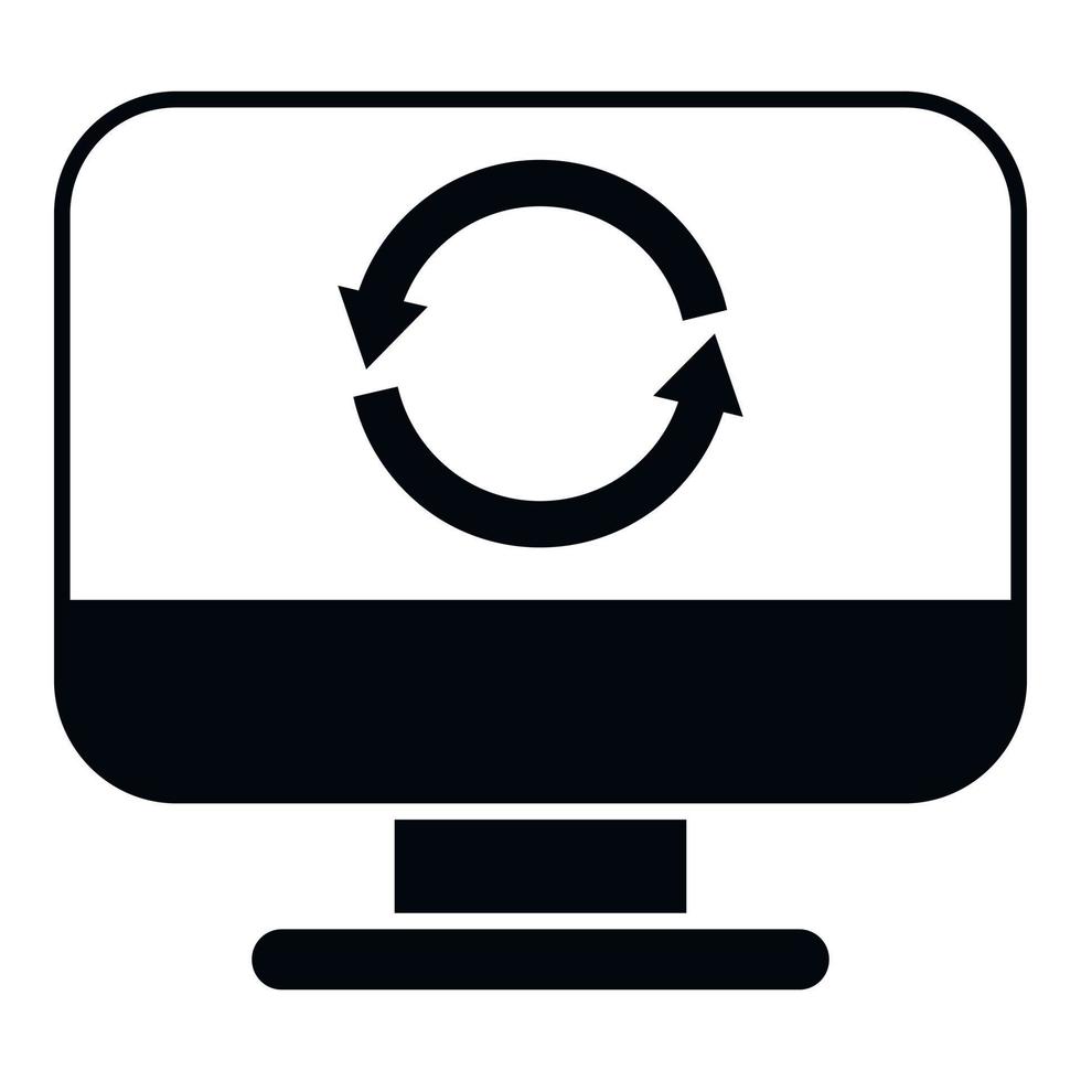 Backup pc icon simple vector. Data cloud vector