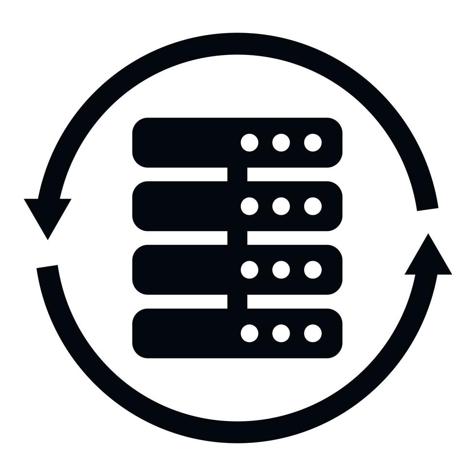 Server restore icon simple vector. Backup data vector
