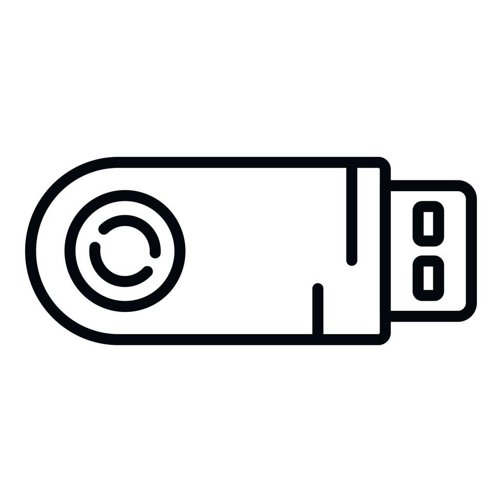 Usb backup icon outline vector. Data cloud vector