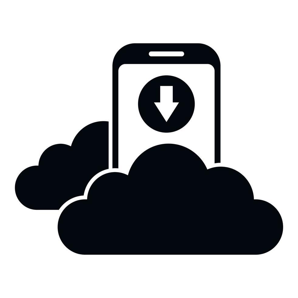 Smartphone data cloud icon simple vector. Backup storage vector