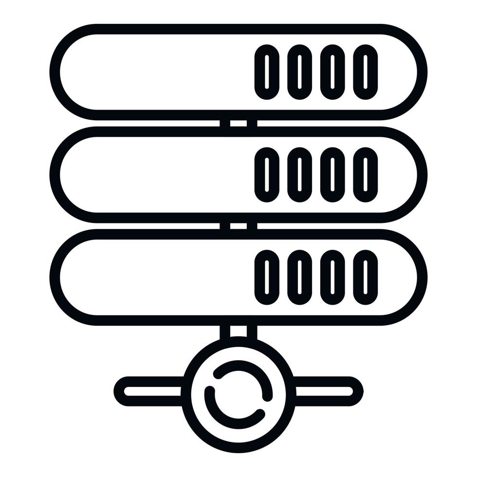 Server file icon outline vector. Data cloud vector