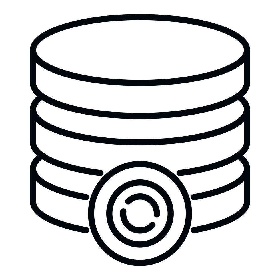 Server backup icon outline vector. Data cloud vector