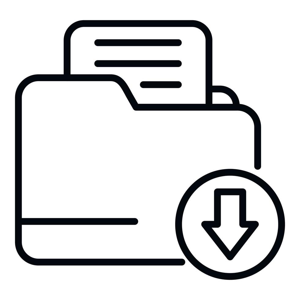 Backup folder icon outline vector. Data storage vector