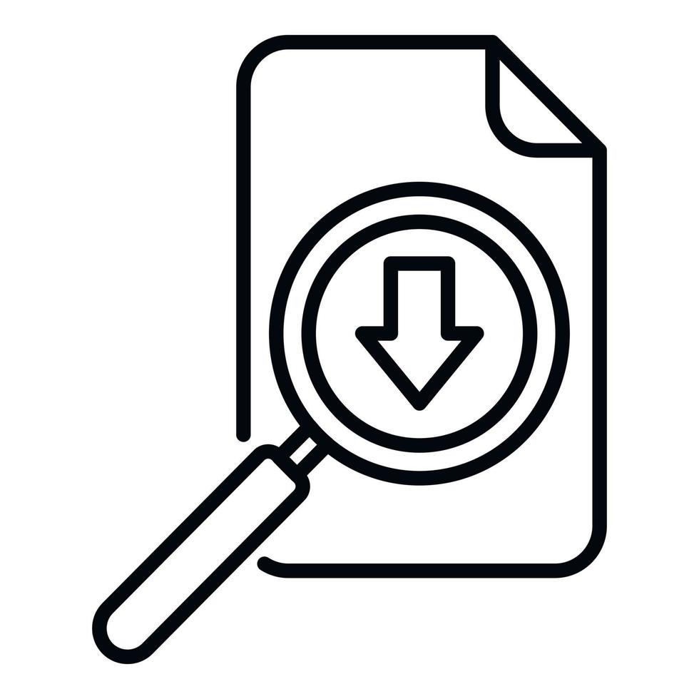 File download icon outline vector. Backup data vector