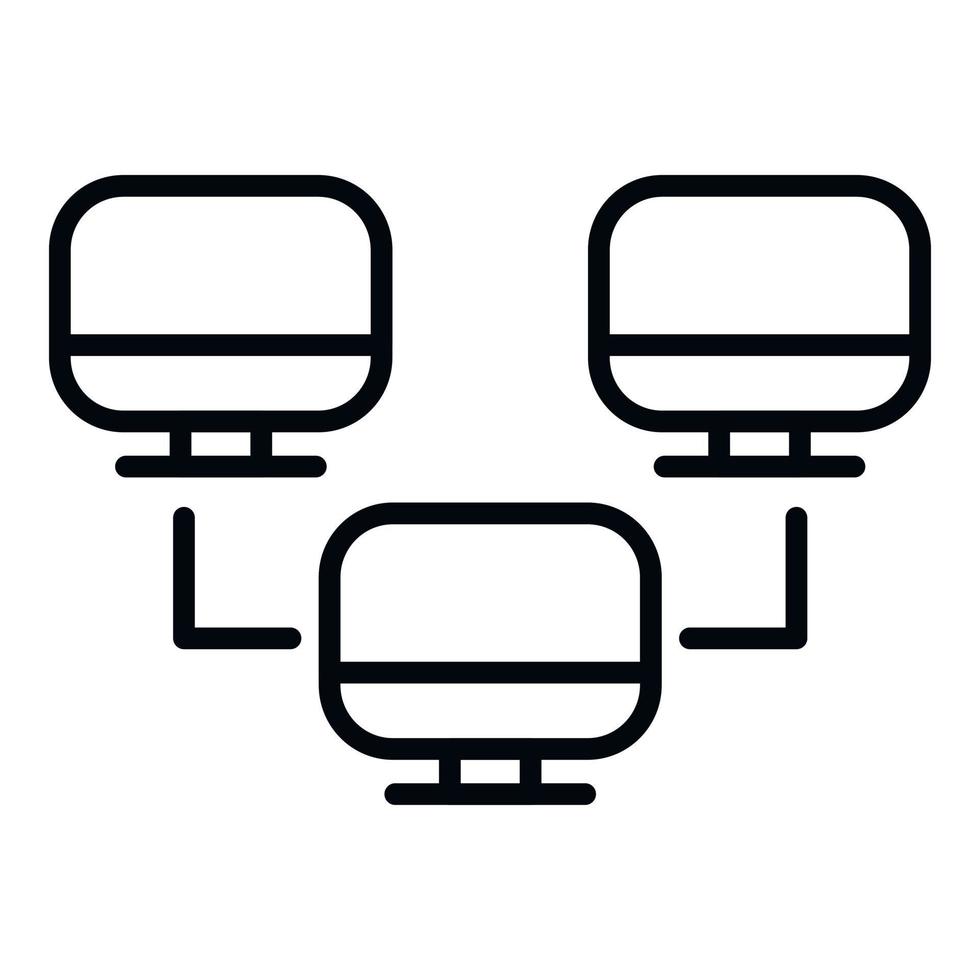 Backup network icon outline vector. Data cloud vector