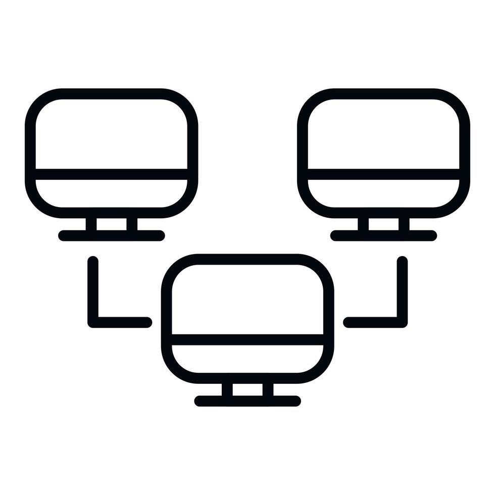 Backup network icon outline vector. Data cloud vector