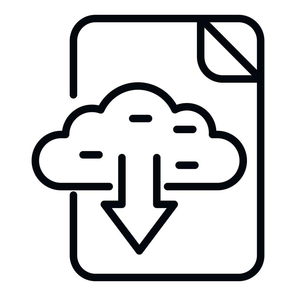 Backup file icon outline vector. Data cloud vector