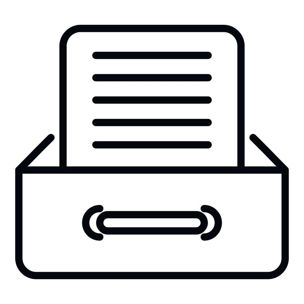 File drawer icon outline vector. Backup data vector