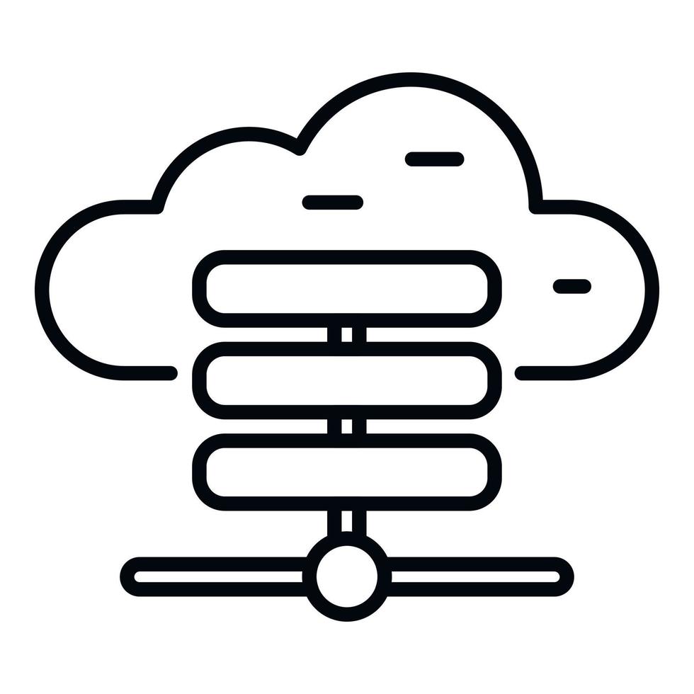 Data server cloud icon outline vector. File storage vector