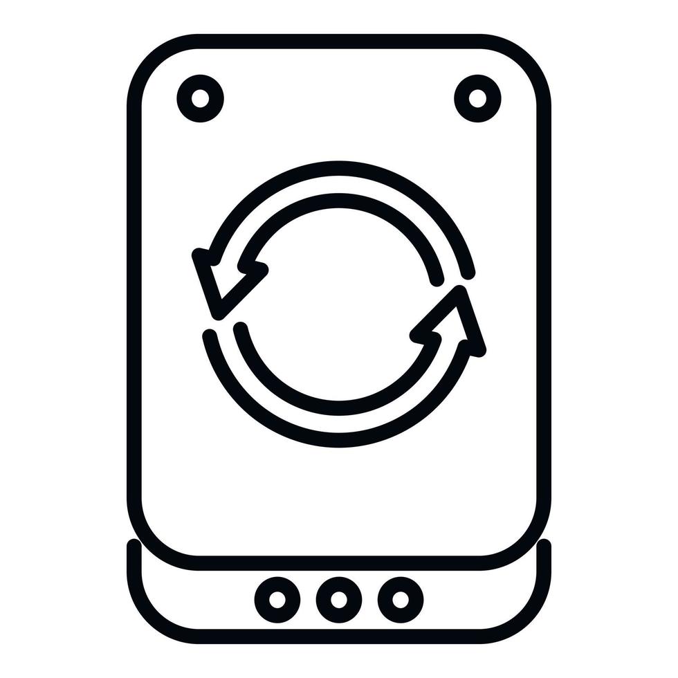 Backup icon outline vector. Data computer vector