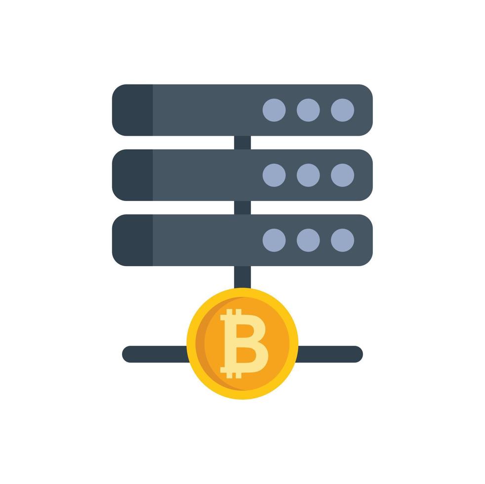 Cryptocurrency server icon flat vector. Crypto money vector