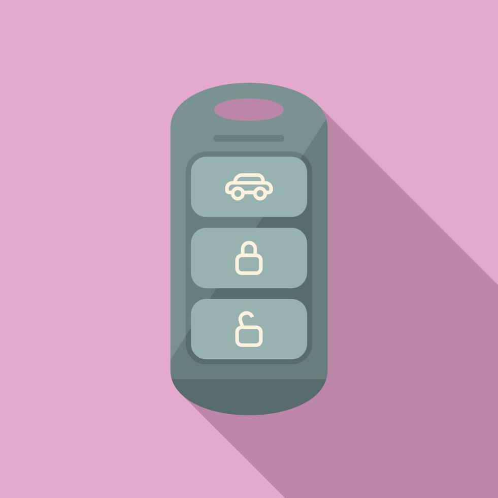 Smart car key icon flat vector. Vehicle button vector