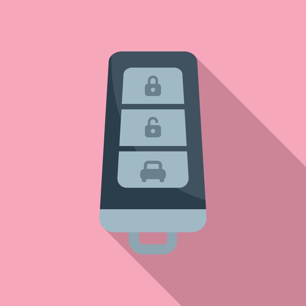 Lock smart key icon flat vector. Car remote vector