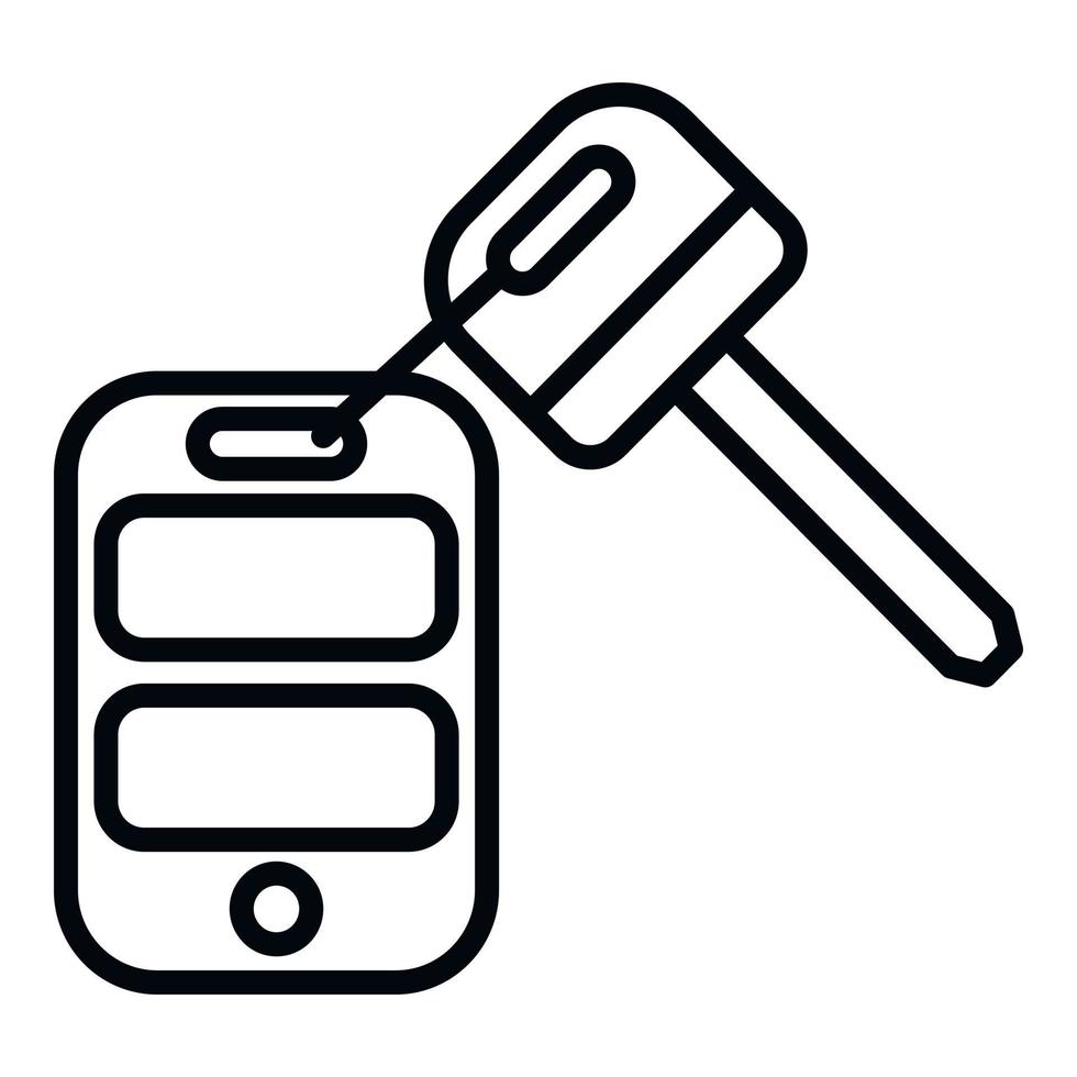 Drive car key icon outline vector. Remote button vector