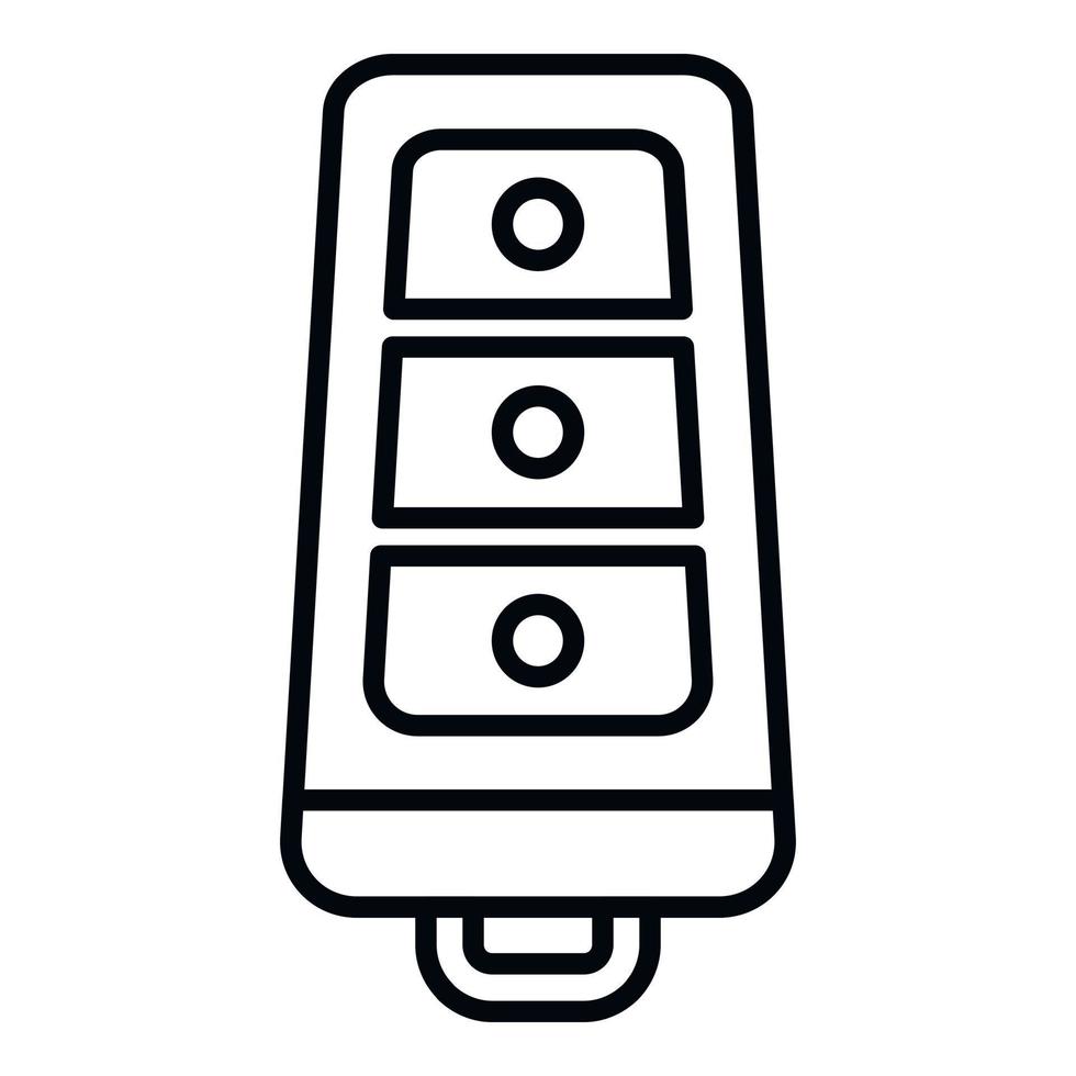 Alarm drive key icon outline vector. Car button vector