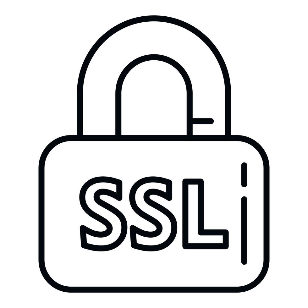 vector de contorno de icono de cifrado ssl. codigo bloqueado