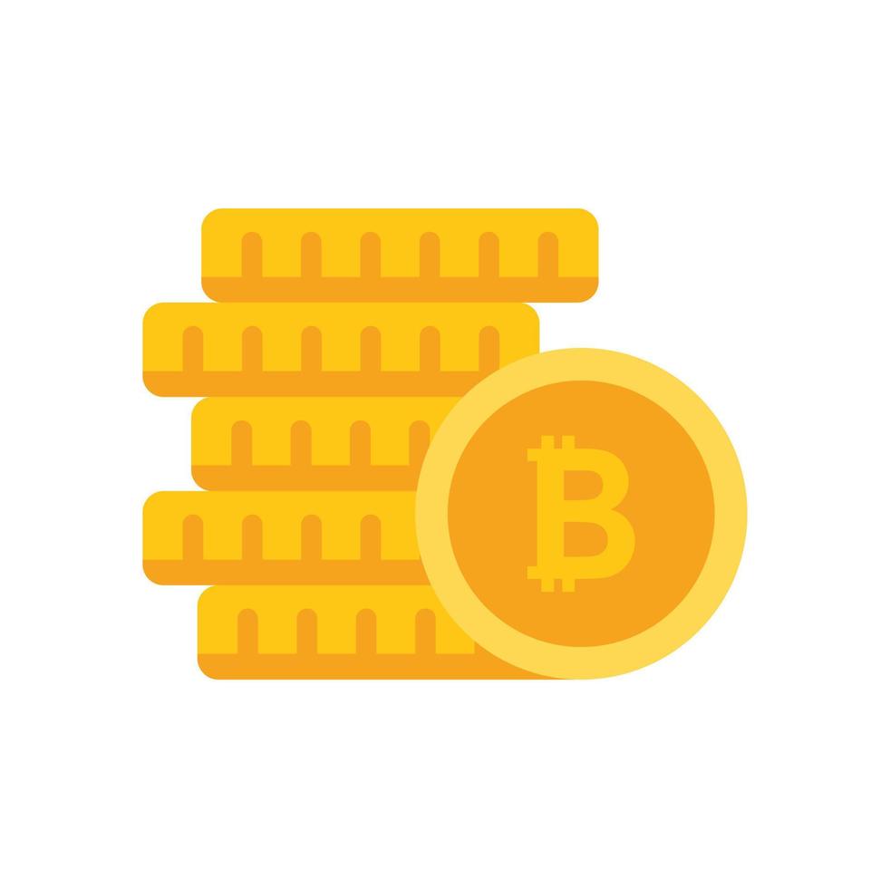 Coin stack icon flat vector. Crypto money vector