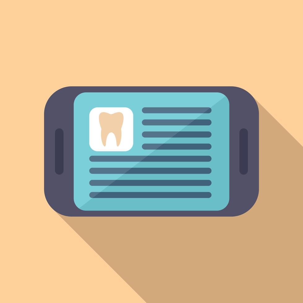 Tablet tooth report icon flat vector. Patient doctor vector