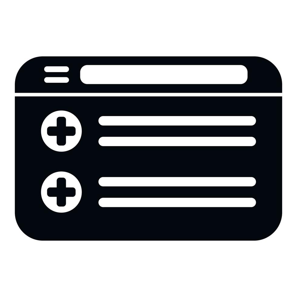 Web patient card icon simple vector. Record doctor vector