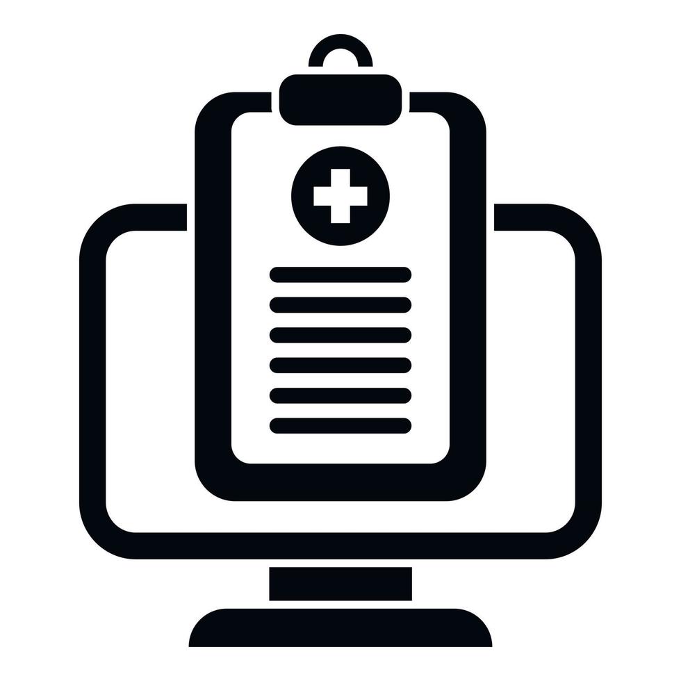 Medical card report icon simple vector. Computer electronic vector