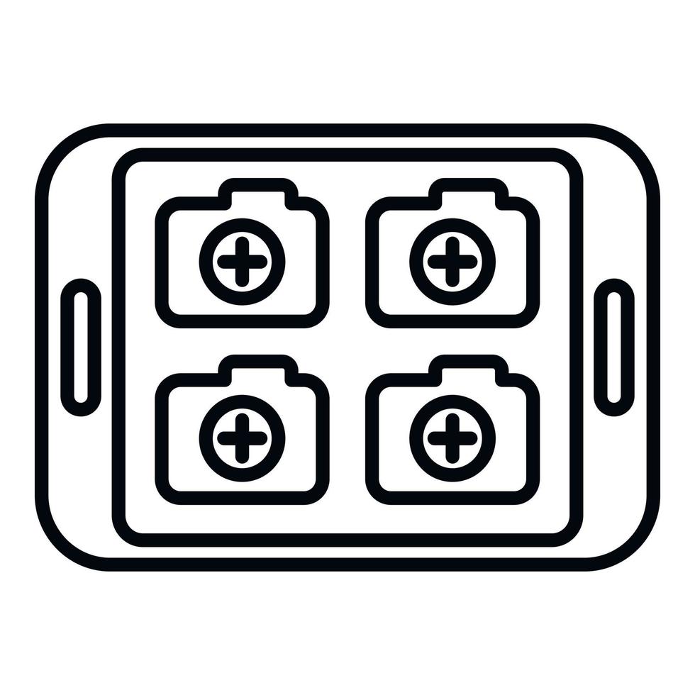 Tablet data icon outline vector. Record patient vector