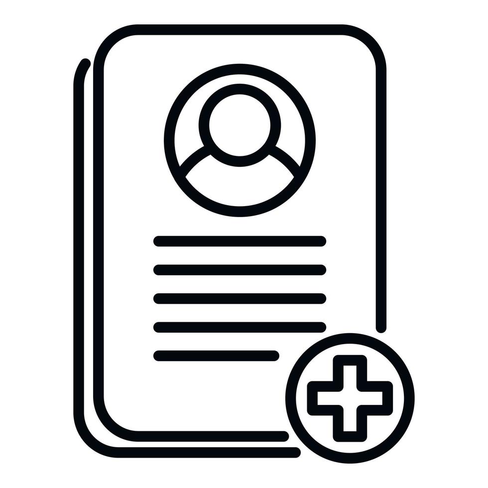 Patient medical card icon outline vector. Doctor record vector