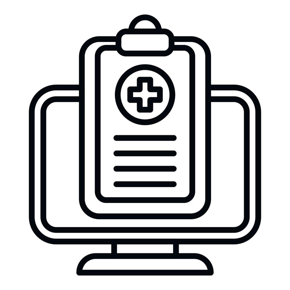 Medical card report icon outline vector. Computer electronic vector