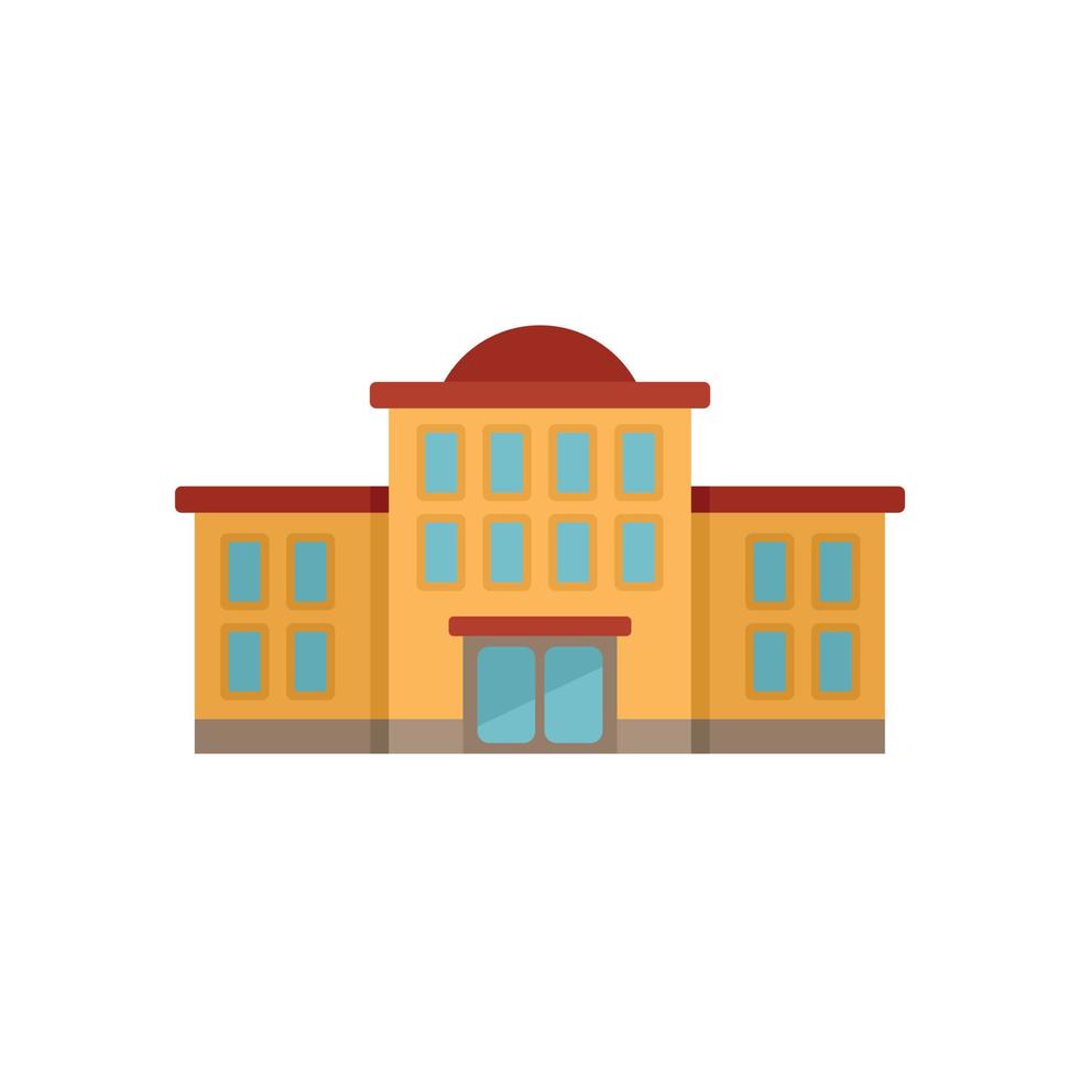 School building icon flat vector. Classroom exterior vector